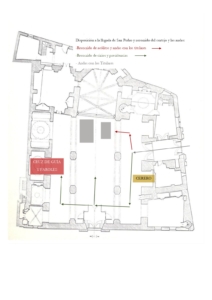 Disposición del Cortejo dentro de la Parroquia de San Pedro.