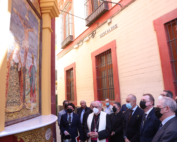 Bendición del retablo cerámico en la Capilla-Casa Hermandad del Cristo de Burgos.