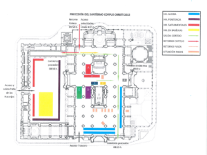Plano de la Catedral de Sevilla para el Corpus 2022.