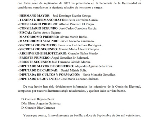 Presentada la candidatura en la hermandad del Santísimo Cristo de Burgos