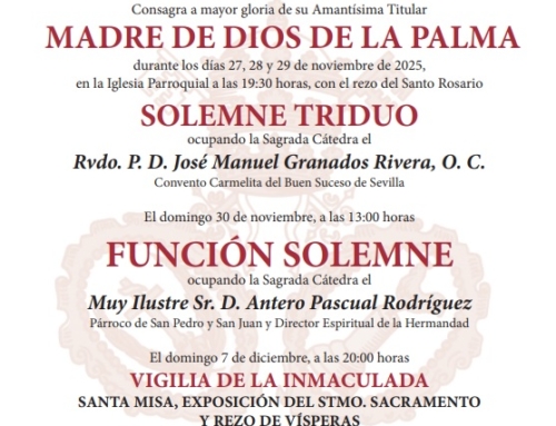 Solemnes cultos a Madre de Dios de la Palma